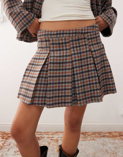 Reclaimed Vintage - Geruite minirok met plooien, deel van co-ord set, 2 van 5