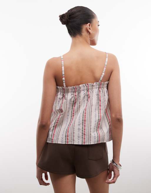 Reclaimed Vintage - Gestreepte tanktop in roze en groen, 4 van 4