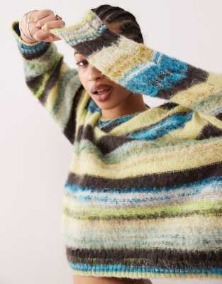 Reclaimed Vintage - Gestreifter Pullover-Bunt