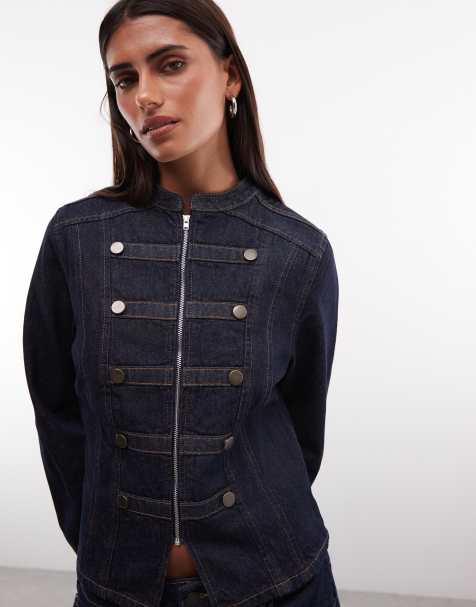 Reclaimed Vintage giacca da batterista in twill indaco - view 1