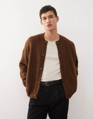 Reclaimed Vintage - Gilet coupe carrée avec poches sur le devant - Marron-Vert