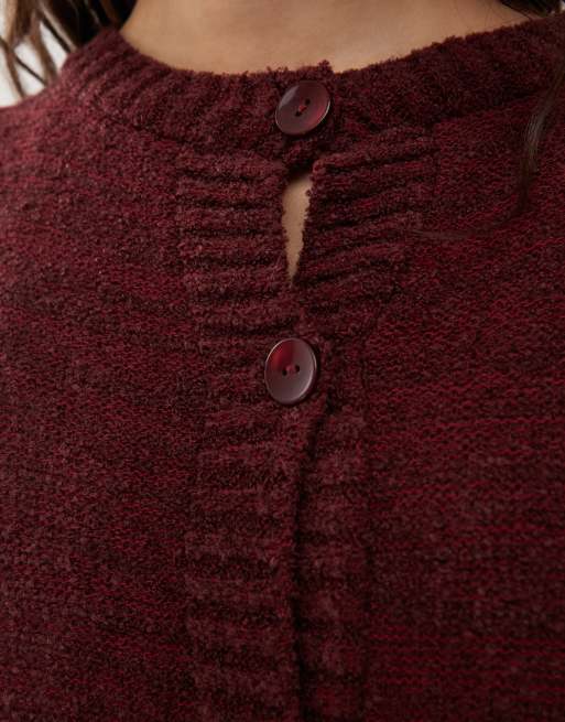 Reclaimed Vintage - Gilet coupe carrée - Bordeaux, 3 de 4