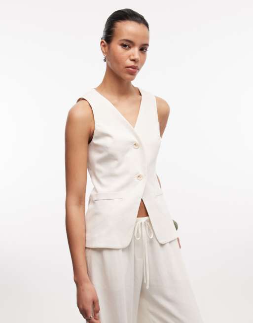 Reclaimed Vintage - Gilet de tailleur d'ensemble ajusté - Neutre