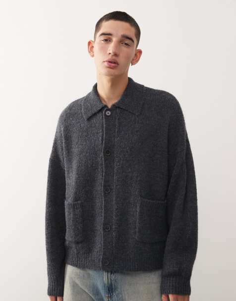 Reclaimed Vintage - Gilet en maille avec col - Anthracite - view 1