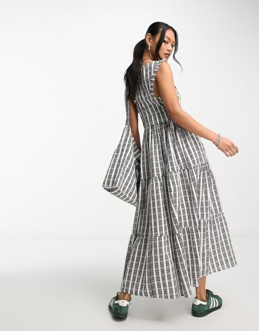 Reclaimed Vintage gingham midi smock dress co-ord, 2 of 4