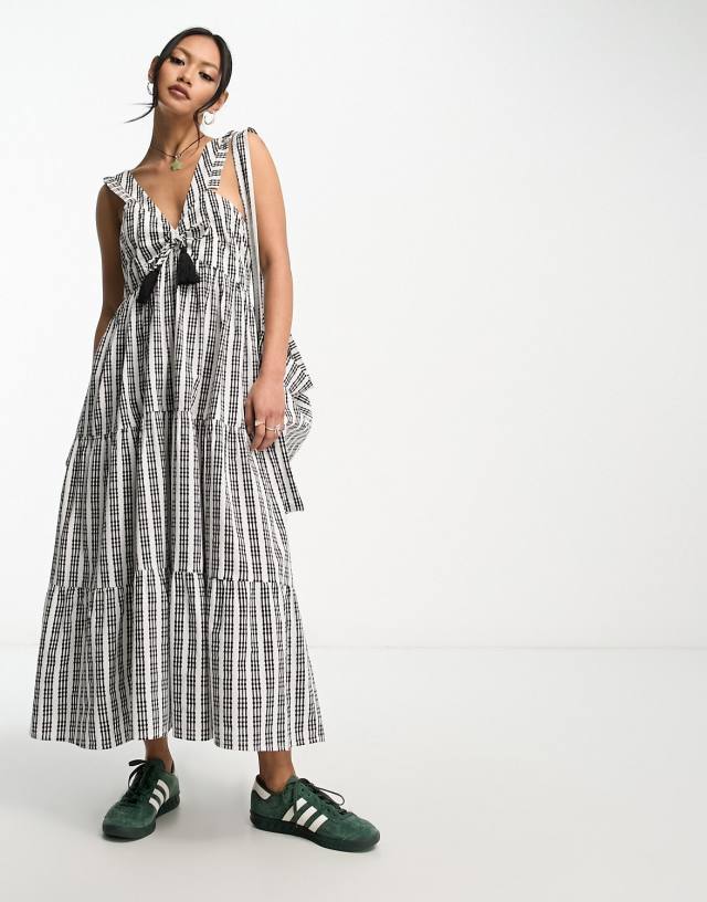 Reclaimed Vintage gingham midi smock dress - part of a set