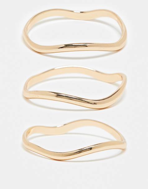 Reclaimed Vintage – Goldfarbene Armreifen im 3er-Pack - view 1
