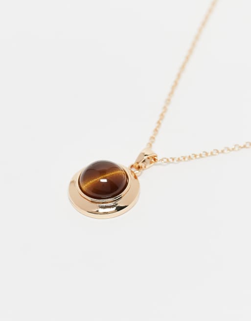 Reclaimed Vintage – Goldfarbene Unisex-Halskette mit Anhänger, 2 von 3