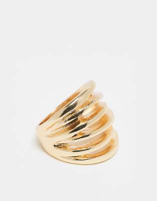 Reclaimed Vintage - Goldfarbener Unisex-Ring mit Stapeldesign