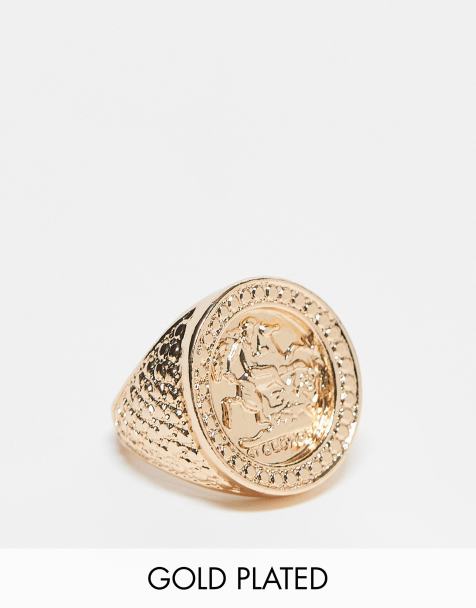 Reclaimed Vintage – Goldfarbener Unisex-Siegelring - view 1