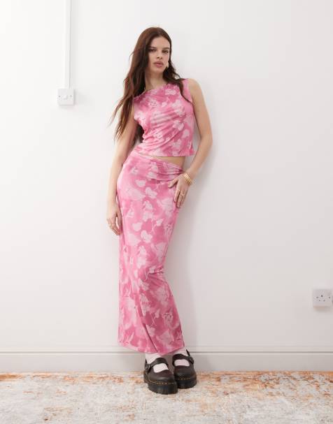 Reclaimed Vintage - Gonna midi con stampa a fiori astratti in coordinato - view 1