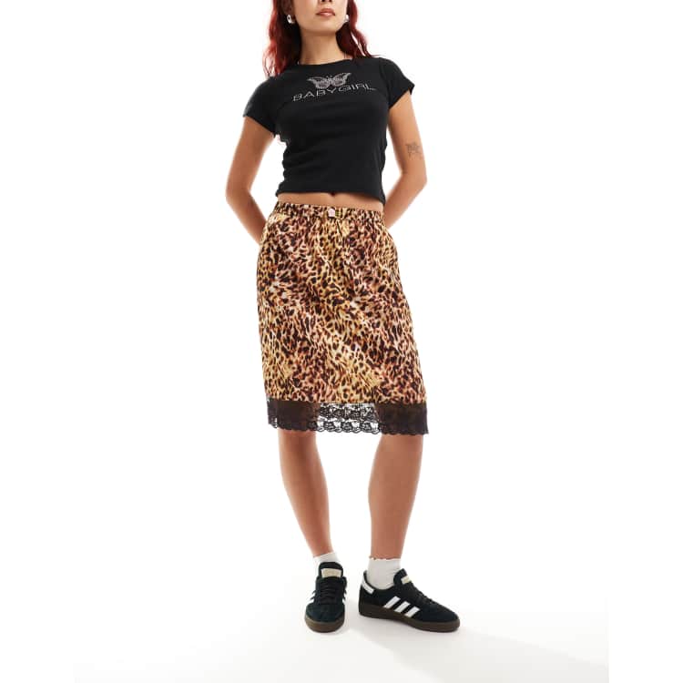 Reclaimed Vintage Gonna sottoveste con stampa leopardata ASOS