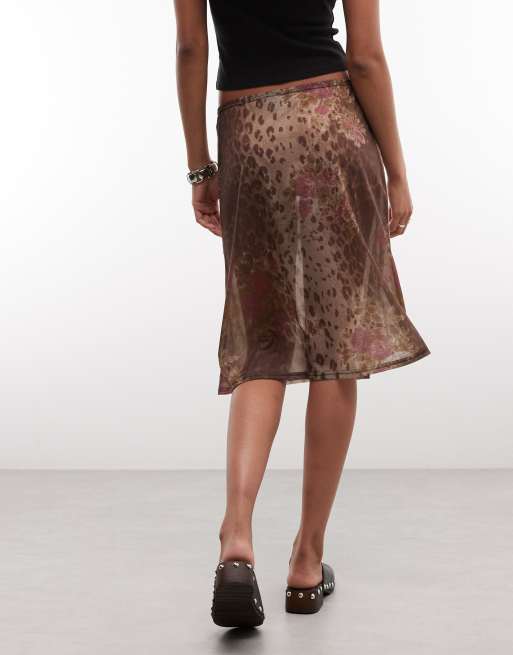 Reclaimed Vintage gonna sottoveste midi a fiori animalier, 4 di 5