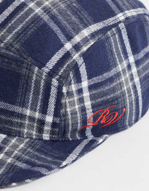 Reclaimed Vintage - gorra de 5 paneles a cuadros azul, 3 de 3
