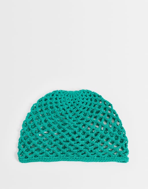 Reclaimed Vintage - gorro de croché en verde jade
