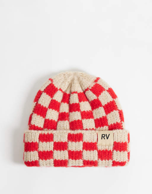Reclaimed Vintage - gorro unisex en rojo y crema, 1 de 3