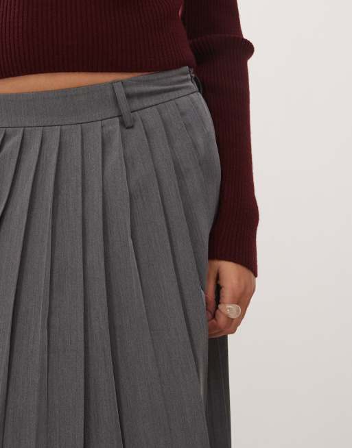 Reclaimed Vintage – Grå, figursydda kjolbyxor i unisex-modell, 3 av 5