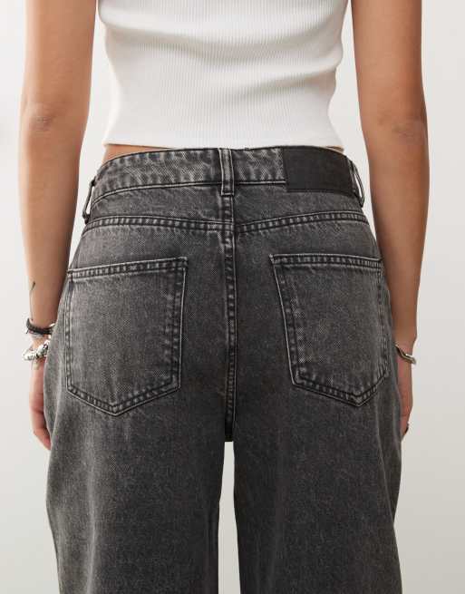 Reclaimed Vintage - Grå forvaskede lavtaljede løse jeans, 4 af 5