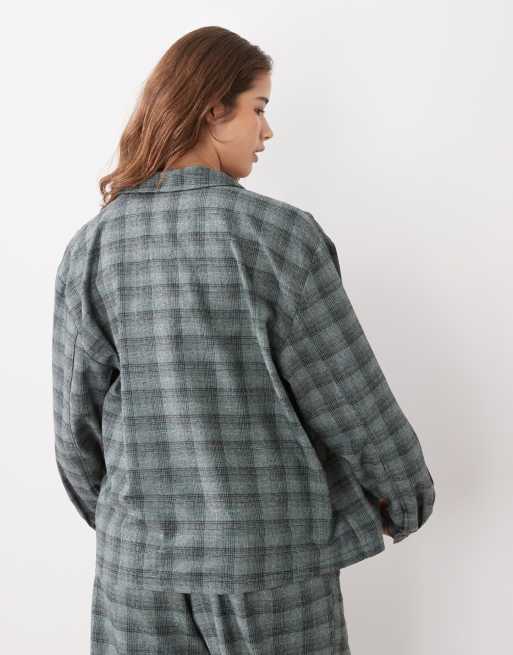 Reclaimed Vintage – Grå- och blårutig skjorta i unisex-modell, del av set, 3 av 4