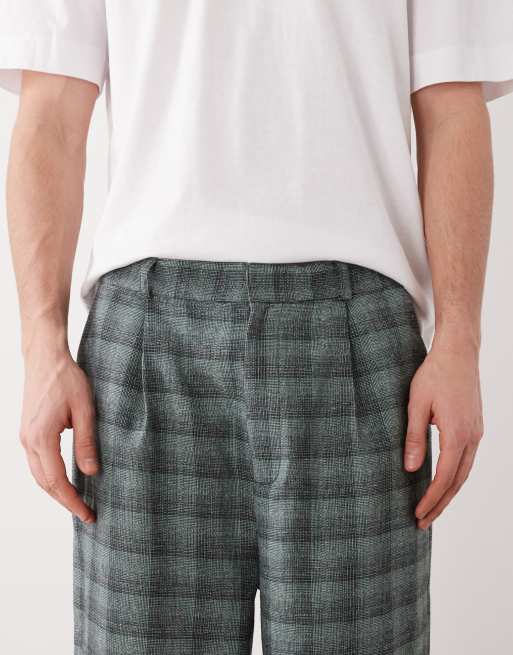 Reclaimed Vintage – Grå- och blårutiga byxor i unisex-modell, del av set, 4 av 5