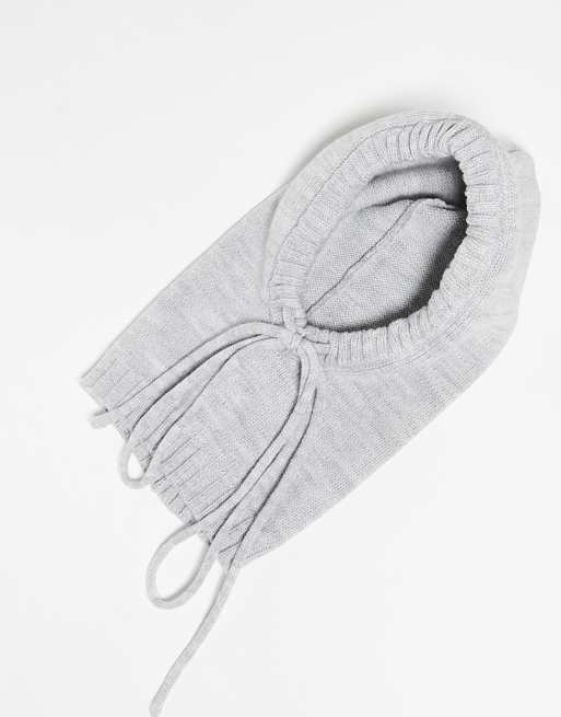 Reclaimed Vintage – Grå stickad huva i unisex-modell 