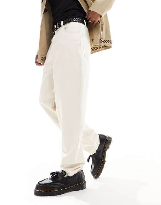Reclaimed Vintage – Gräddvita baggy dad jeans i 90-talsstil