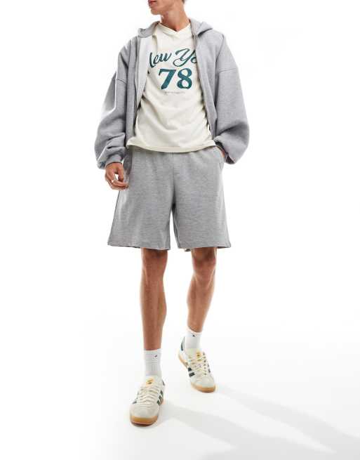 Reclaimed Vintage – Gråmelerade jersey-shorts