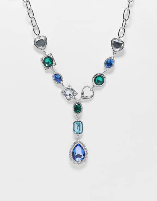 Vintage blue stone necklace deals