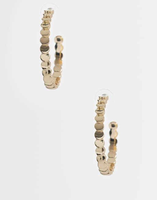 Reclaimed Vintage - Grote oorringen met schijfjes in goud
