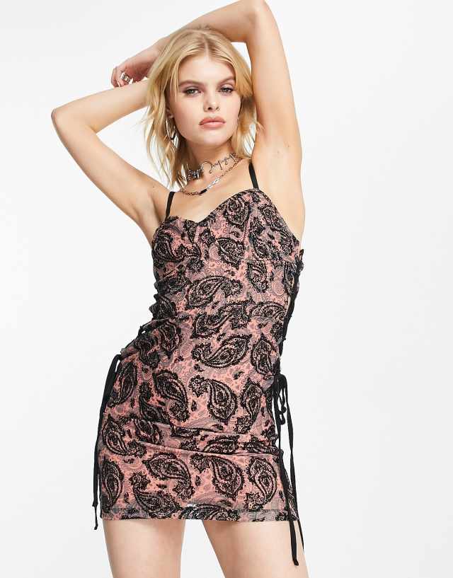Reclaimed Vintage grunge paisley print corset dress