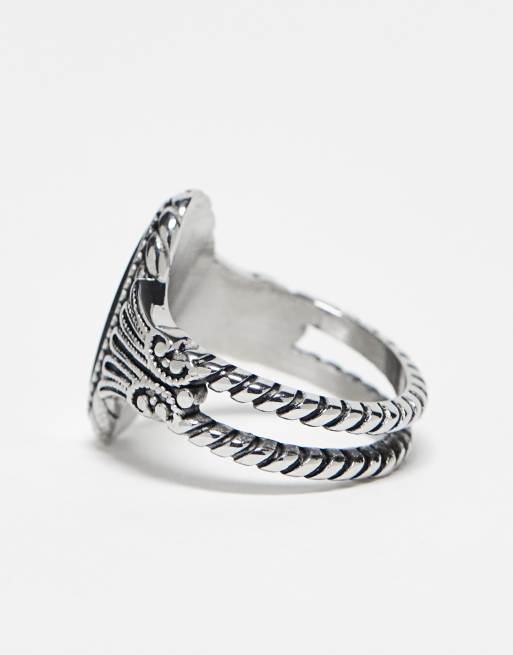 Reclaimed Vintage - Grunge ring met steentje van roestvrij staal, 4 van 4