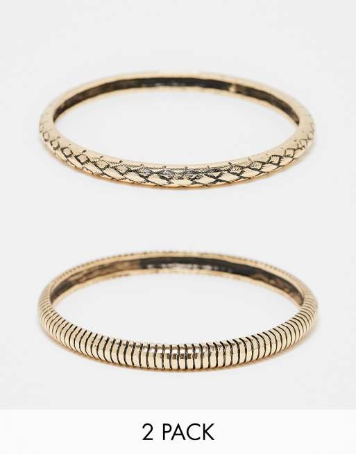 Reclaimed Vintage – Guldfärgade armband, 2-pack