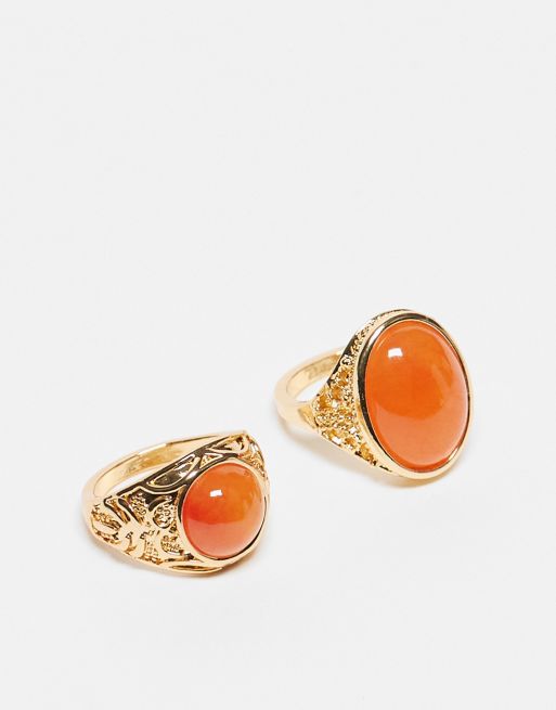 Reclaimed Vintage – Guldpläterade ringar i unisex-modell