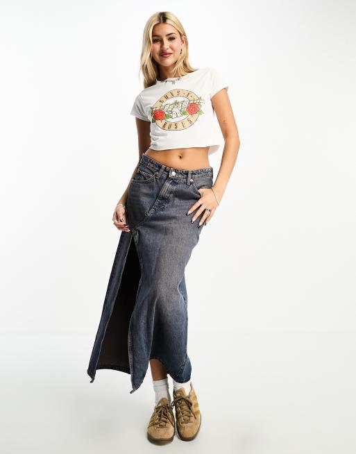 Reclaimed Vintage Guns N' Roses licensed baby tee in white | ASOS