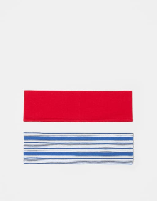 Reclaimed Vintage hair band multi pack in tonal stripes