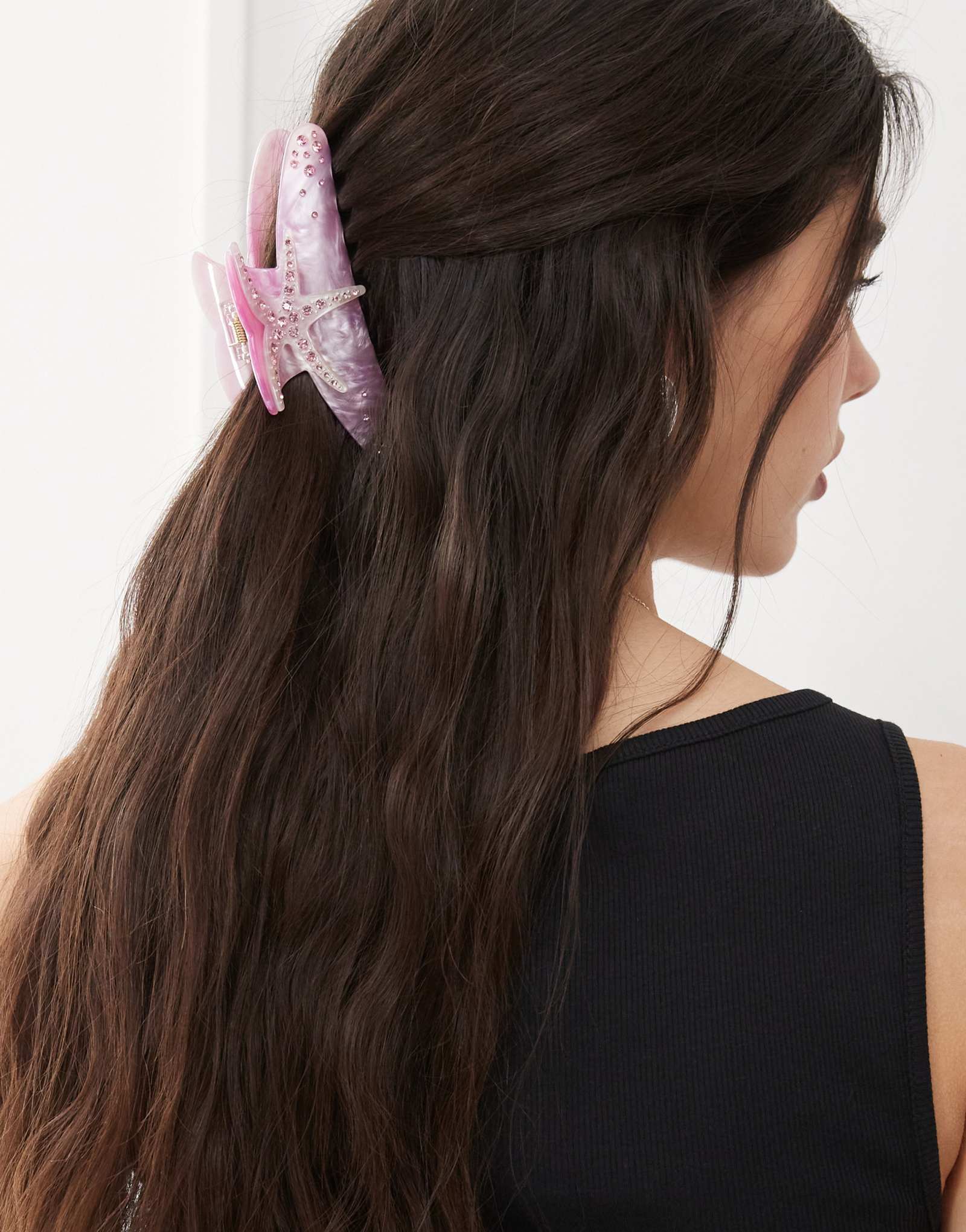 Восстановленная винтажная заколка для волос с розовой морской звездой