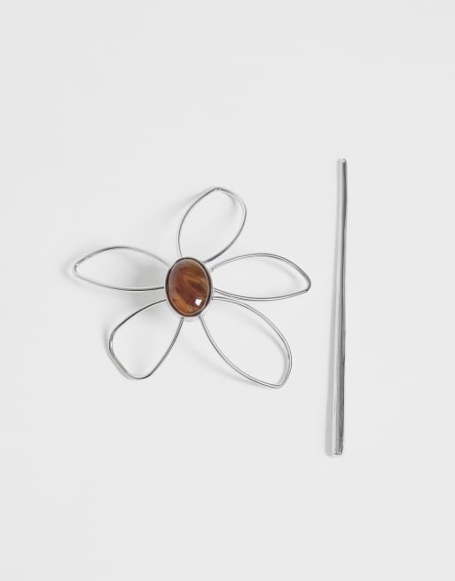 Reclaimed Vintage hair pin floral gem, 3 of 3