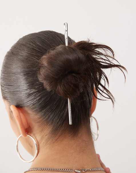 Reclaimed Vintage hair pin in silver - view 1