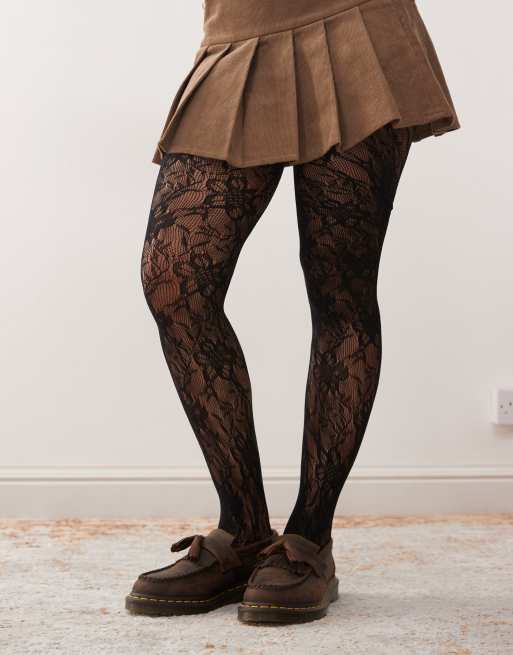 Reclaimed Vintage Halloween black lace tights