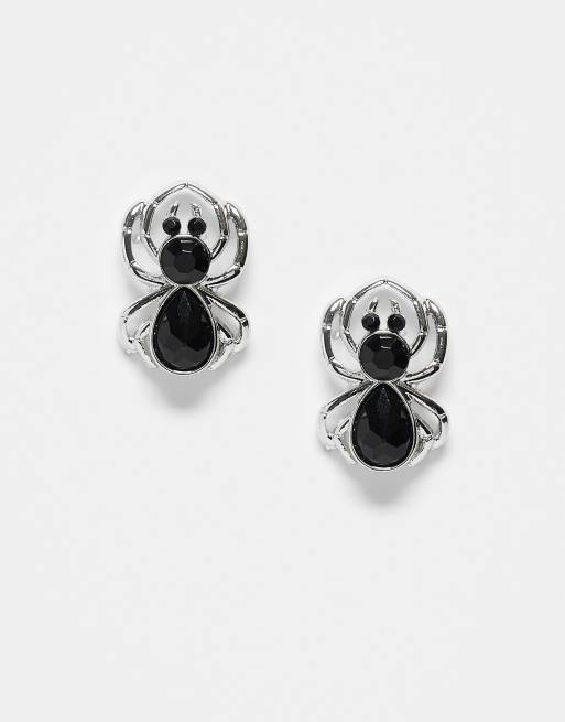 Reclaimed Vintage - Halloween - Uniseks ring met spinnenstuds in zilver