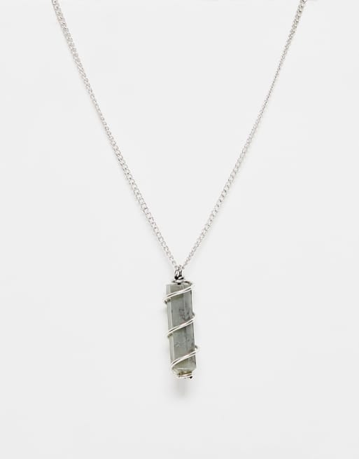 Reclaimed Vintage – Halsband i unisex-modell med virat stenhänge