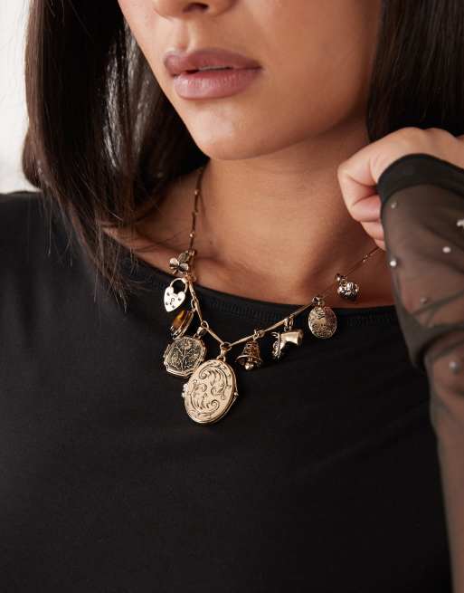 Reclaimed Vintage – Halsband med bränd guldfärg