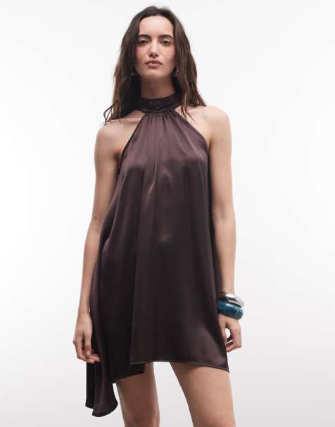 Reclaimed Vintage halter neck satin mini dress - view 1