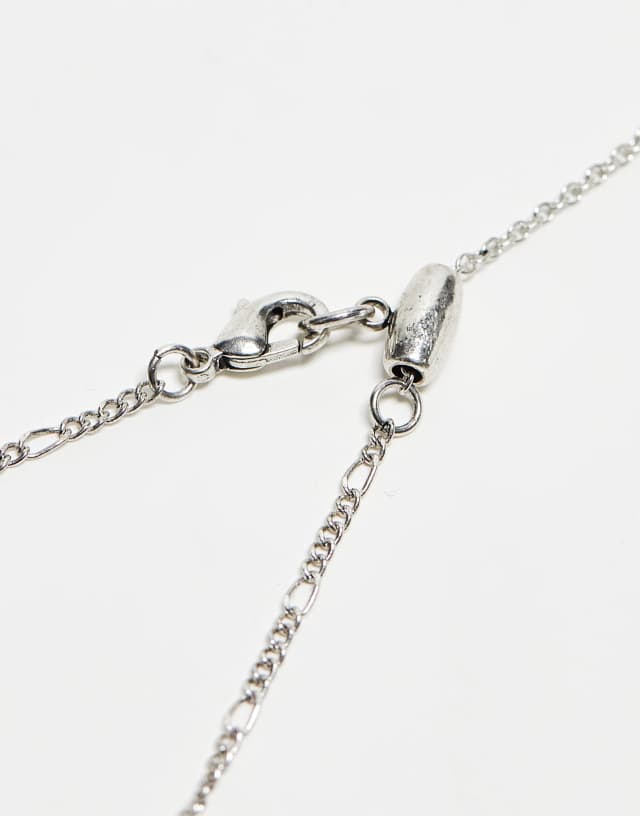 Reclaimed Vintage happy sun pendant necklace in silver 2