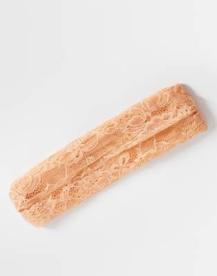 Reclaimed Vintage headscarf in peach lace peach 5390₽