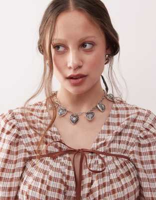 RECLAIMED VINTAGE HEART CHARM NECKLACE 