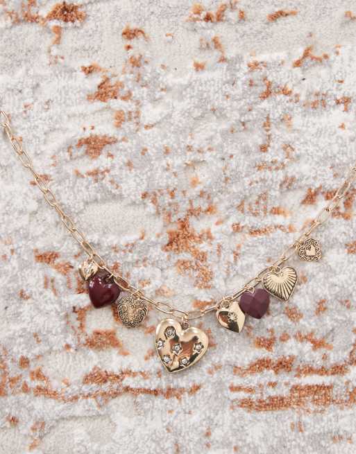 Reclaimed Vintage heart charm necklace in gold, 3 of 3