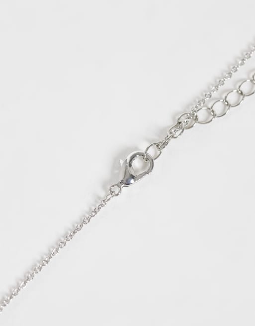 Reclaimed Vintage heart pendant necklace with star detail in silver, 3 of 4