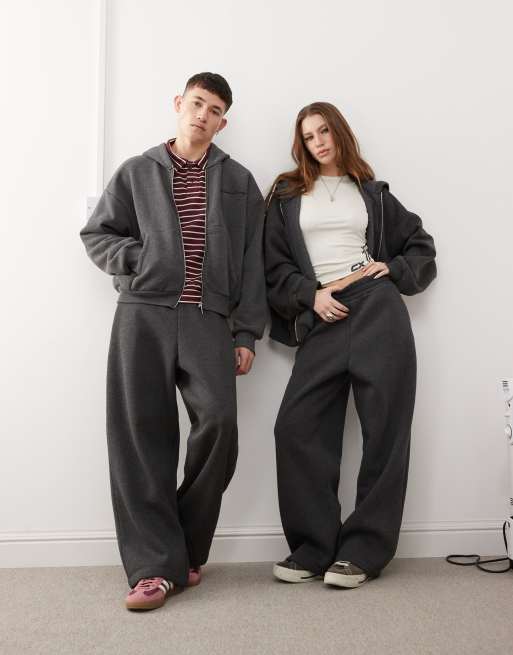 Reclaimed Vintage heavyweight oversized sweatpants in charcoal - part of a set