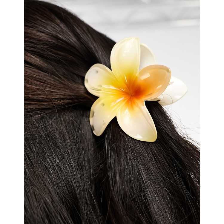 Yellow flower hair clip sale